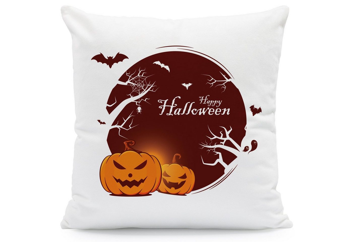 GRAVURZEILE Zierkissen mit Motiv - Halloween Kürbis - Schauriges Halloweenmotiv -, starke Farben ohne verblassen, Maschinenwäsche geeignet - ohne Füllung von GRAVURZEILE