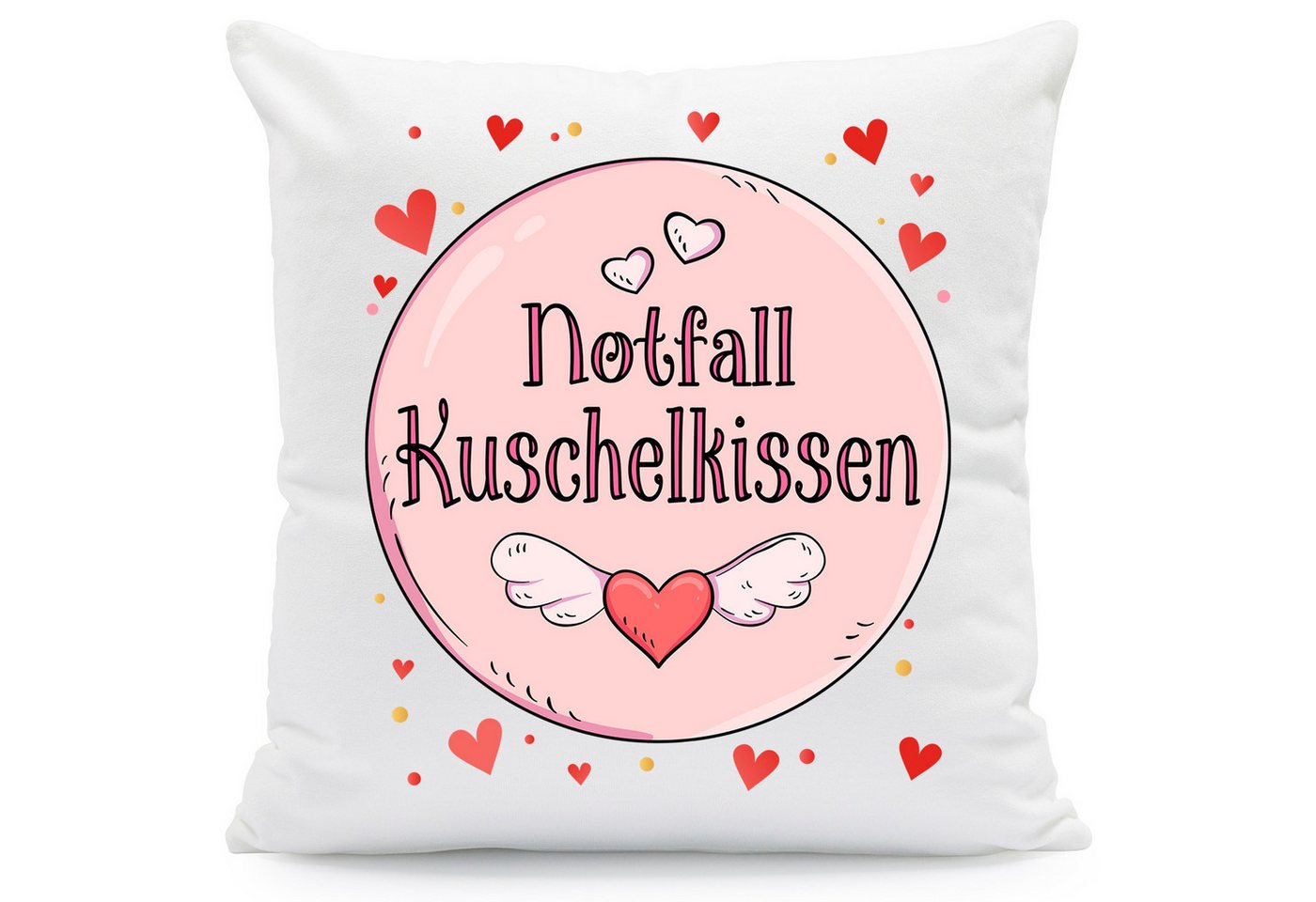 GRAVURZEILE Zierkissen mit Spruch - Notfall Kuschelkissen - Geschenk für Paare & Verliebte -, starke Farben ohne verblassen, Maschinenwäsche geeignet - ohne Füllung von GRAVURZEILE