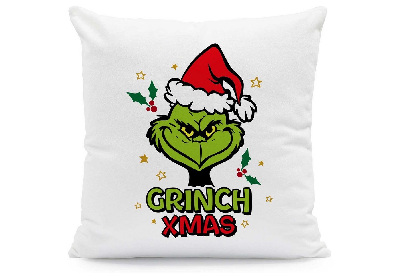 GRAVURZEILE Zierkissen mit Weihnachtsmotiv - Grinch Xmas - Weihnachtsdeko, 40 x 40 cm - Waschbar bis 40 Grad - Mit Füllung von GRAVURZEILE