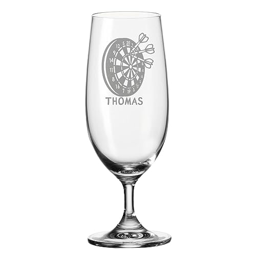 Leonardo Bierglas mit Gravur - Darts - Personalisiert mit Namen - Biertulpe als Geschenk - Geschenkidee für Männer - Geschenke für Papa zum Vatertag - 280 ml von GRAVURZEILE