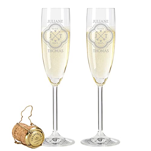 Leonardo Sektgläser mit Gravur von Namen & Datum im - Arrows with Heart Design - als Geschenk zur Hochzeit, Verlobung oder zum Jahrestag - das perfekte Hochzeitsgeschenk Farbe im Set Leonardo Sektgläser mit Gravur von Namen & Datum im - Arrows with Heart Design - als Geschenk zur Hochzeit, Verlobung oder zum Jahrestag - das perfekte Hochzeitsgeschenk Farbe im Set von GRAVURZEILE
