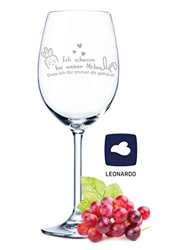 Leonardo Weinglas - Ich schwöre bei meiner Möhre - Osterdeko als Geschenkidee zu Ostern - Oster Geschenke die gut ankommen - Geschenk für Frauen & Männer von GRAVURZEILE