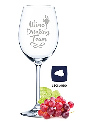 Leonardo Weinglas mit Gravur - Wine Drinking Team - Geschenk für Hobby-Sommelier & Weinliebhaber - Weingläser - Geburtstagsgeschenk für Frauen & Männer von GRAVURZEILE