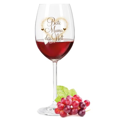 GRAVURZEILE Leonardo Weinglas mit UV-Druck - Beste Mama der Welt - Geschenke für Mama - Ideal als Muttertagsgeschenk - Geeignet für Rotwein & Weißwein - Farbe: Daily UV von GRAVURZEILE