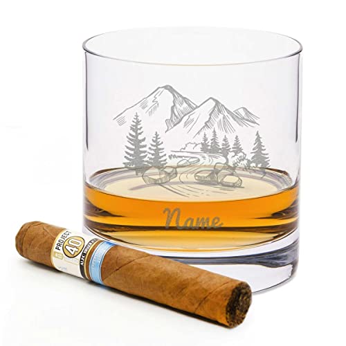 Leonardo Whiskyglas mit Gravur - Mountain - Personalisiert mit Name - Graviertes Whisky Glas mit Berg Motiv - Geschenke für Whiskyliebhaber zum Geburtstag - Geschenk für Papa Ihn Mann Männer von GRAVURZEILE