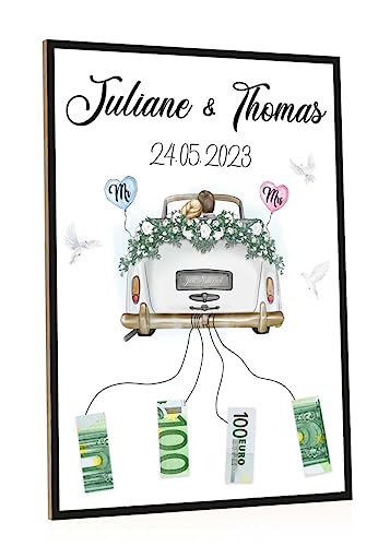 Personalisierte Hochzeitsgeschenke für Brautpaar - Poster & Kunstdruck auf Holz - Personalisierte Geschenke mit Namen & Datum - Zur Hochzeit - Geldgeschenk - Bilder für die Ewigkeit - Just Married Personalisierte Hochzeitsgeschenke für Brautpaar - Poster & Kunstdruck auf Holz - Personalisierte Geschenke mit Namen & Datum - Zur Hochzeit - Geldgeschenk - Bilder für die Ewigkeit - Just Married von GRAVURZEILE