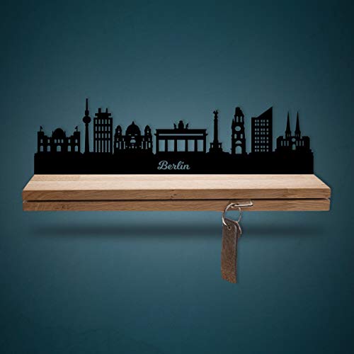 Schlüsselleiste Holz mit Skyline Berlin - Geschenk für Stadtverliebte - Stabiles & Massives Schlüsselbrett aus Eichenholz Moderner Schlüsselhalter für die Wand - 100% Made in Germany - Größe 25 cm Schlüsselleiste Holz mit Skyline Berlin - Geschenk für Stadtverliebte - Stabiles & Massives Schlüsselbrett aus Eichenholz Moderner Schlüsselhalter für die Wand - 100% Made in Germany - Größe 25 cm von GRAVURZEILE