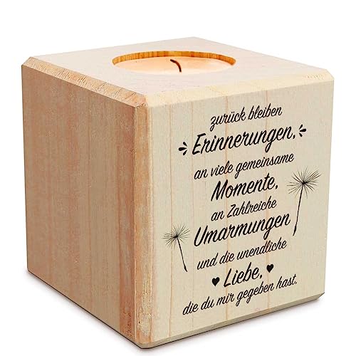 Trauerlicht - zurück bleiben Erinnerungen - Teelichthalter mit Gravur aus Holz - Grabschmuck - Trauergeschenk - Gedenklicht - Erinnerungslicht - Kerze zur Trauerbewältung - Holzwürfel Trauerlicht - zurück bleiben Erinnerungen - Teelichthalter mit Gravur aus Holz - Grabschmuck - Trauergeschenk - Gedenklicht - Erinnerungslicht - Kerze zur Trauerbewältung - Holzwürfel von GRAVURZEILE