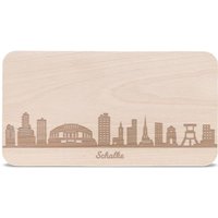 Geschenke Personalisiert Mit Gravur - Schalke Skyline Geschenkidee Für Stadtverliebte & Fans -Frühstücksbrett Holz-Geschenk von GRAVURZEILEShop