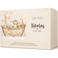 Personalisierte Erinnerungsbox Arche Tiere - Holzkiste Für Geburt, Taufe, Kommunion Geschenk Baby Jungen Mädchen von GRAVURZEILEShop