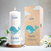 Personalisierte Taufkerze - Wal Brillant Bedruckte Kerze Zur Taufe Personalisiertes Taufgeschenk Für Mädchen & Jungen Personalisierte Taufkerze - Wal Brillant Bedruckte Kerze Zur Taufe Personalisiertes Taufgeschenk Für Mädchen & Jungen von GRAVURZEILEShop
