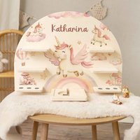 Toniebox Regal - Einhorn Personalisiert Mit Name Tonieregal Geschenk Kinder Tonie Kinderzimmer Tonieboxregal Wandregal von GRAVURZEILEShop