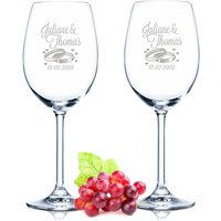 Leonardo Weingläser Mit Gravur - Wedding Design Personalisiert Hochzeitsgeschenk Glas-Geschenk Mann & Frau Geschenk Für Paare von GRAVURZEILEShop