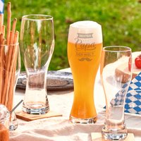 Weizenglas Mit Gravur - Bester Papa Der Welt V2 Geschenke Für Männer Vatertagsgeschenk 0, 5L Bierglas Geburtstagsgeschenk von GRAVURZEILEShop