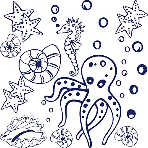 GRAZDesign Wandtattoo Meer Seepferdchen Muscheln Set Wandaufkleber Maritime Deko wasserfest - 049 königsblau GRAZDesign Wandtattoo Meer Seepferdchen Muscheln Set Wandaufkleber Maritime Deko wasserfest - 049 königsblau von GRAZDesign