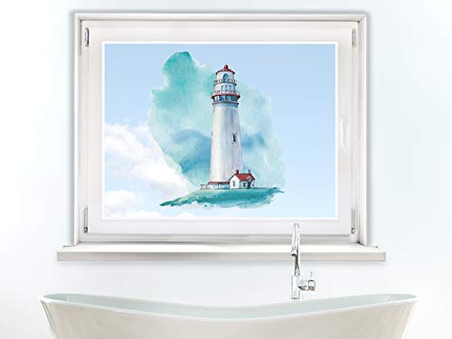GRAZDesign Fensteraufkleber Leuchtturm maritim, Fensterbild Bad, Fensterdeko Glas Aufkleber für Dusche / 65x57cm GRAZDesign Fensteraufkleber Leuchtturm maritim, Fensterbild Bad, Fensterdeko Glas Aufkleber für Dusche / 65x57cm von GRAZDesign
