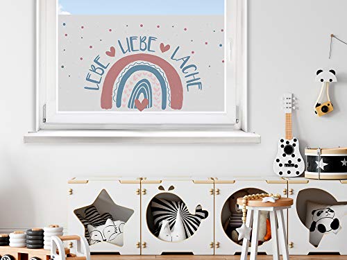 GRAZDesign Fensterfolie Kinderzimmer Mädchen, Sichtschutzfolie Fenster 4 Größen, Blickdicht Regenbogen Lebe Liebe Lache / 80x57cm GRAZDesign Fensterfolie Kinderzimmer Mädchen, Sichtschutzfolie Fenster 4 Größen, Blickdicht Regenbogen Lebe Liebe Lache / 80x57cm von GRAZDesign