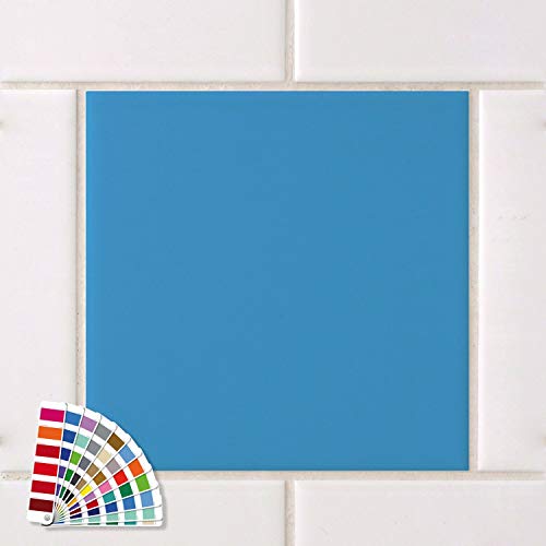 GRAZDesign Fliesenaufkleber matt Bad Küche einfarbig Fliesenfolie Klebefliesen Klebefolie auf Fliesen - 15x15cm / lichtblau matt von GRAZDesign