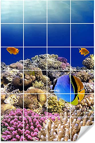 GRAZDesign Fliesenaufkleber Bad Klebefliesen Motiv Fische & Meer Wandfliesen selbstklebend - Bild: 60x90cm (BxH) von GRAZDesign