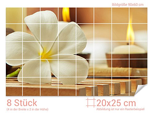 GRAZDesign Fliesenbilder Bad Blume Klebefliesen Badezimmer Fliesenaufkleber wasserfest - Bild: 90x60cm (BxH) von GRAZDesign