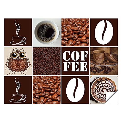 GRAZDesign Fliesenaufkleber Küche Kaffee Motive, Klebefliesen Wandfliese selbstklebend - Coffee mit Tassen - Motiven von GRAZDesign