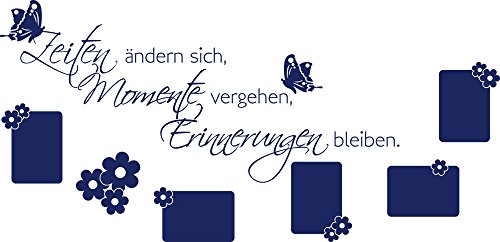 GRAZDesign Fotowand Wandtattoo Wohnzimmer mit Spruch und Fotos, Wand Deko als Geschenk, Fotohalter Photo Wall Familie Momente (118x57cm // 049 königsblau) von GRAZDesign