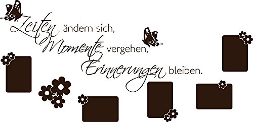 GRAZDesign Fotowand Wandtattoo Wohnzimmer mit Spruch und Fotos, Wand Deko als Geschenk, Fotohalter Photo Wall Familie Momente (118x57cm // 080 braun) von GRAZDesign