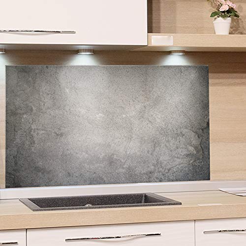 GRAZDesign Spritzschutz Glas Granit Grau Marmor, Glasbild als Küchenrückwand Glas - Küchenspiegel - Wandschutz Küche Herd Glasrückwand für Küche, 100x60cm von GRAZDesign