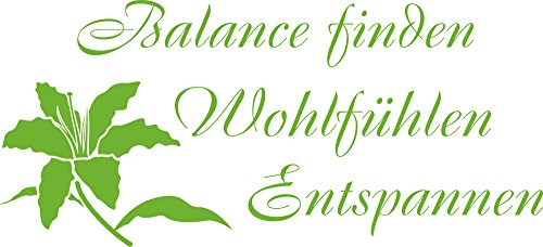 GRAZDesign Wandtattoo Bad Sprüche Balance finden Wandaufkleber Bad Deko - 88x40cm / 063 lindgrün von GRAZDesign