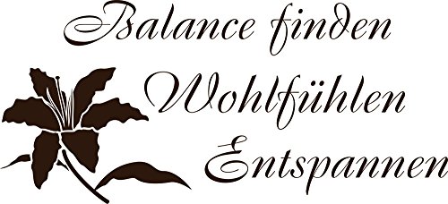 GRAZDesign Wandtattoo Bad Sprüche Balance finden Wandaufkleber Bad Deko - 110x50cm / 080 braun von GRAZDesign