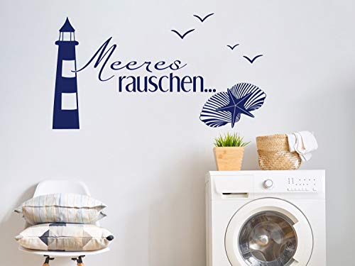 GRAZDesign Wandtattoo Badezimmer Leuchtturm maritim Muscheln Türaufkleber Fliesenaufkleber - 55x30cm / 081 hellbraun von GRAZDesign