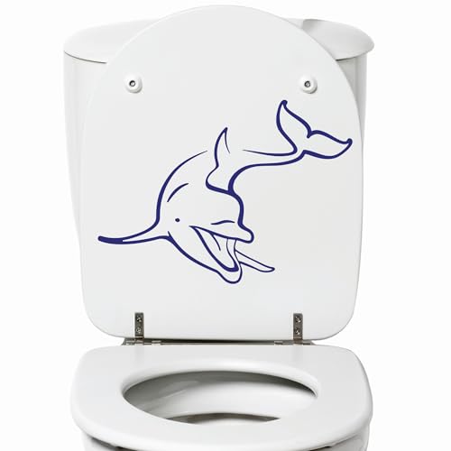 GRAZDesign Aufkleber Klodeckel Delfin, Toilettendeckel Schild Badezimmer, Bad, WC Deckel Aufkleber, Toilettensitz WC-Sitz Deko Größe 22x30cm, 049 königsblau von GRAZDesign