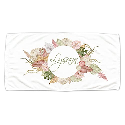 GRAZDesign Badetuch, Duschtuch mit Namen personalisiert, für Kinder und Erwachsene, Zwei Größen (50 x 100 cm, Blumen) von GRAZDesign