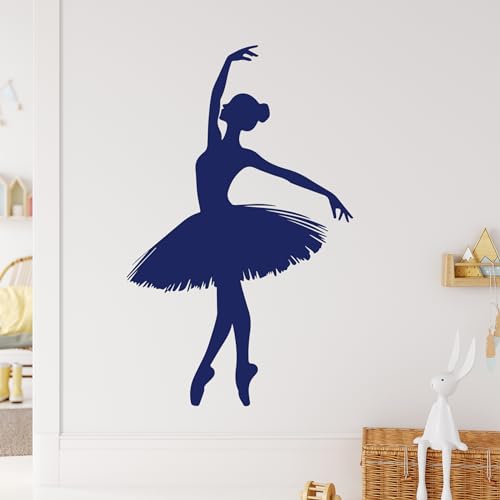 GRAZDesign Ballett Wandtattoo Ballerina Tänzerin Silhouette für Kinderzimmer Mädchen Tanzräume Wandaufkleber groß - 79x50cm / königsblau von GRAZDesign