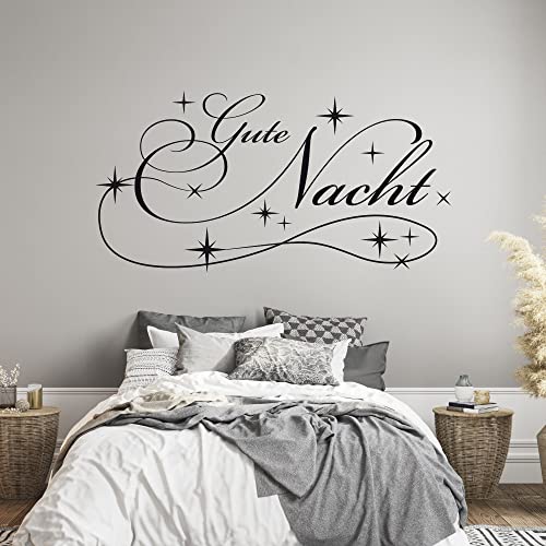 GRAZDesign Wandtattoo Schlafzimmer Gute Nacht Sterne Wandaufkleber Sprüche Erwachsene - 78x40cm / 070 schwarz von GRAZDesign