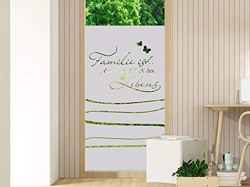 GRAZDesign Fensterfolie mit Spruch Duschkabine Aufkleber Glasfolie Familie für Wohnzimmer Glastür Fenster / 70x100cm Breite x Höhe von GRAZDesign