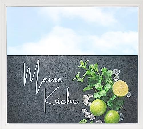 GRAZDesign Fensterfolie Blickdicht Sichtschutz, Sichtschutzfolie Fenster, Glastüren, Küche Küchenfenster, Milchglasfolie Bedruckt mit Motiv Limetten 110x57cm von GRAZDesign