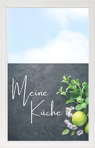 GRAZDesign Fensterfolie Blickdicht Sichtschutz, Sichtschutzfolie Fenster, Glastüren, Küche Küchenfenster, Milchglasfolie Bedruckt mit Motiv Limetten 60x57cm von GRAZDesign