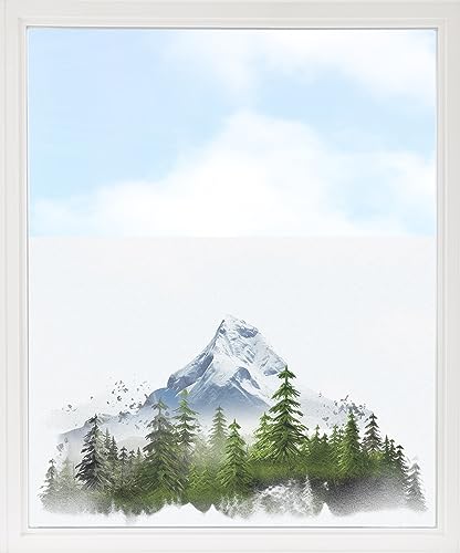 GRAZDesign Fensterfolie Blickdicht Sichtschutz, Sichtschutzfolie Fenster, Glastüren, Küche & Küchenfenster, Bad & Badfenster, Milchglasfolie Berg Landschaft 80x57cm von GRAZDesign