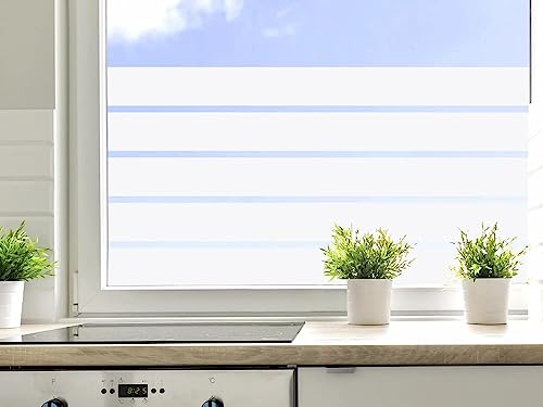 GRAZDesign Fensterfolie Blickdicht Streifen | Sichtschutzfolie für Fenster, Dusche, Glastür | Selbstklebende Folie als Sichtschutz | für Badezimmer, Küche, Büro - 5 Streifen von GRAZDesign