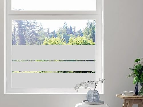 GRAZDesign Fensterfolie Blickdicht Streifen | Sichtschutzfolie für Fenster, Dusche, Glastür | Selbstklebende Folie als Sichtschutz 3 Streifen - 80x57cm / 3 Streifen von GRAZDesign