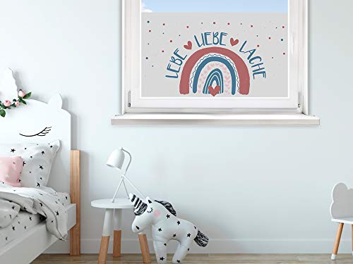 GRAZDesign Fensterfolie Kinderzimmer Mädchen, Sichtschutzfolie Fenster 4 Größen, Blickdicht Regenbogen Lebe Liebe Lache / 100x57cm GRAZDesign Fensterfolie Kinderzimmer Mädchen, Sichtschutzfolie Fenster 4 Größen, Blickdicht Regenbogen Lebe Liebe Lache / 100x57cm von GRAZDesign
