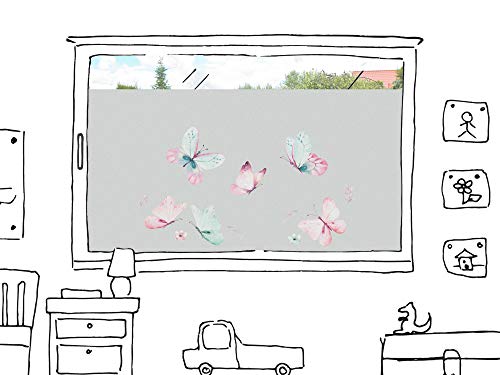 GRAZDesign Fensterfolie Kinderzimmer Mädchen, Sichtschutzfolie Fenster 4 Größen, Blickdicht Schmetterlinge / 80x57cm GRAZDesign Fensterfolie Kinderzimmer Mädchen, Sichtschutzfolie Fenster 4 Größen, Blickdicht Schmetterlinge / 80x57cm von GRAZDesign