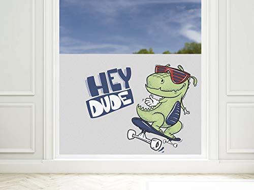 GRAZDesign Fensterfolie Kinderzimmer für Jungen, Sichtschutzfolie Glasfolie mit Motiv Cooler Skater / 100x57cm von GRAZDesign