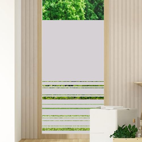 GRAZDesign Fensterfolie Streifen Blickdicht, Sichtschutz Folie Milchglasfolie für Fenster, Glastür, Scheiben lichtdurchlässig - 60x110cm / Silbergrau von GRAZDesign