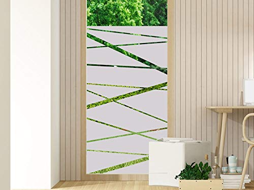 GRAZDesign Fensterfolie Streifen Blickdicht, Sichtschutz Folie Milchglasfolie für Fenster, Glastür, Scheiben lichtdurchlässig Kreuz und Quer - 70x100cm / Silbergrau von GRAZDesign