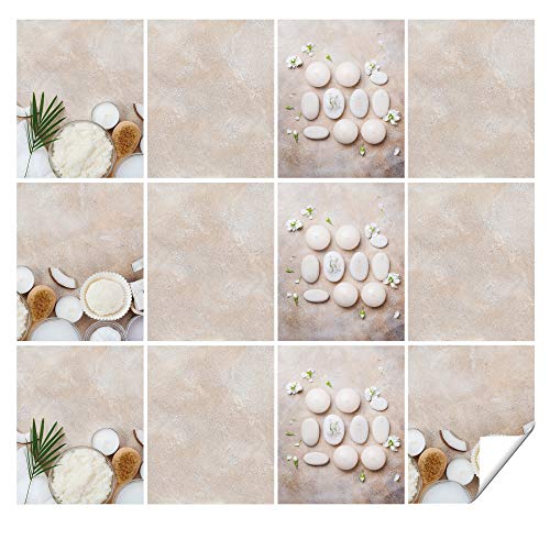 GRAZDesign Fliesenaufkleber Bad Wellness in Braun Wandfliesen selbstklebend, Klebefliesen - Wellness – Steine in Braun GRAZDesign Fliesenaufkleber Bad Wellness in Braun Wandfliesen selbstklebend, Klebefliesen - Wellness – Steine in Braun von GRAZDesign