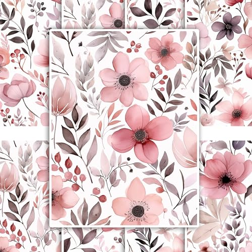 GRAZDesign Fliesenaufkleber Bad & Küche, Rosa Pink Blumen Muster, Klebefliesen selbstklebend - 15x20cm - 12 Stück von GRAZDesign