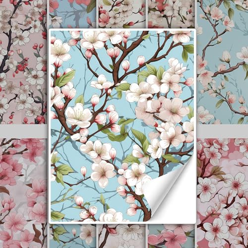 GRAZDesign Fliesenaufkleber Bad & Küche Blumen Muster Kirschblüten, Klebefliesen selbstklebend - 15x20cm / 20 Stück von GRAZDesign
