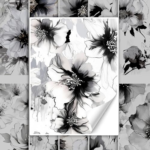 GRAZDesign Fliesenaufkleber Bad & Küche Blumen Muster Schwarz Weiß, Klebefliesen selbstklebend - 15x20cm / 20 Stück GRAZDesign Fliesenaufkleber Bad & Küche Blumen Muster Schwarz Weiß, Klebefliesen selbstklebend - 15x20cm / 20 Stück von GRAZDesign